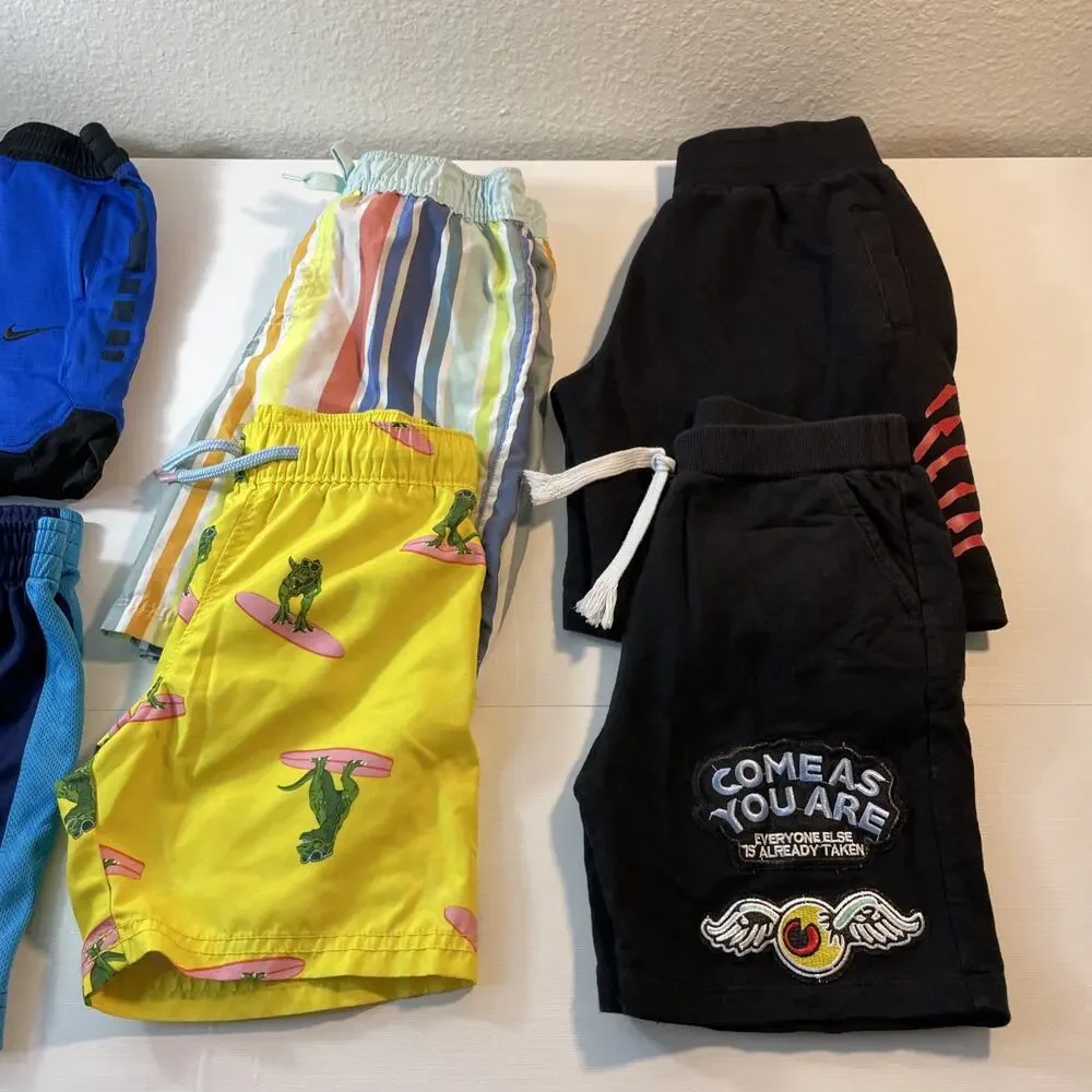 Lot of 6 Boys Size 4/5 Shorts Swim Trunks Big Chill Gap Mesh Athletic Casual